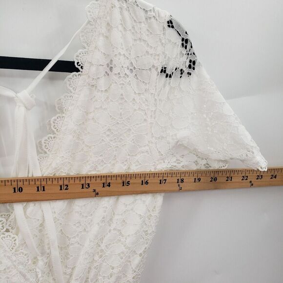 Baltic born Venice lace maxi Dress Womens Size Medium Short Sleeve V Neck V Back - Picture 7 of 13